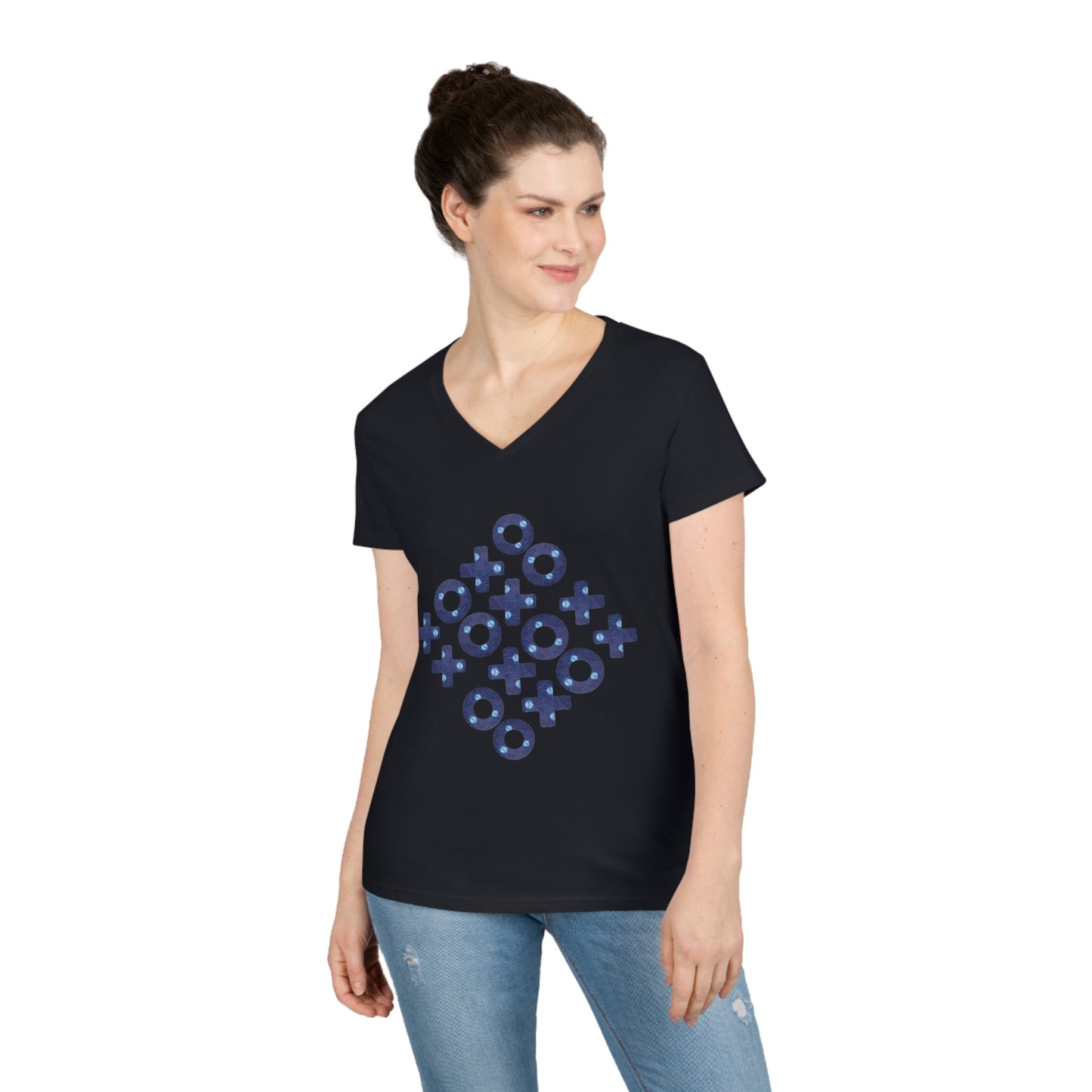 Moon and Stars Ladies' V-Neck T-Shirt