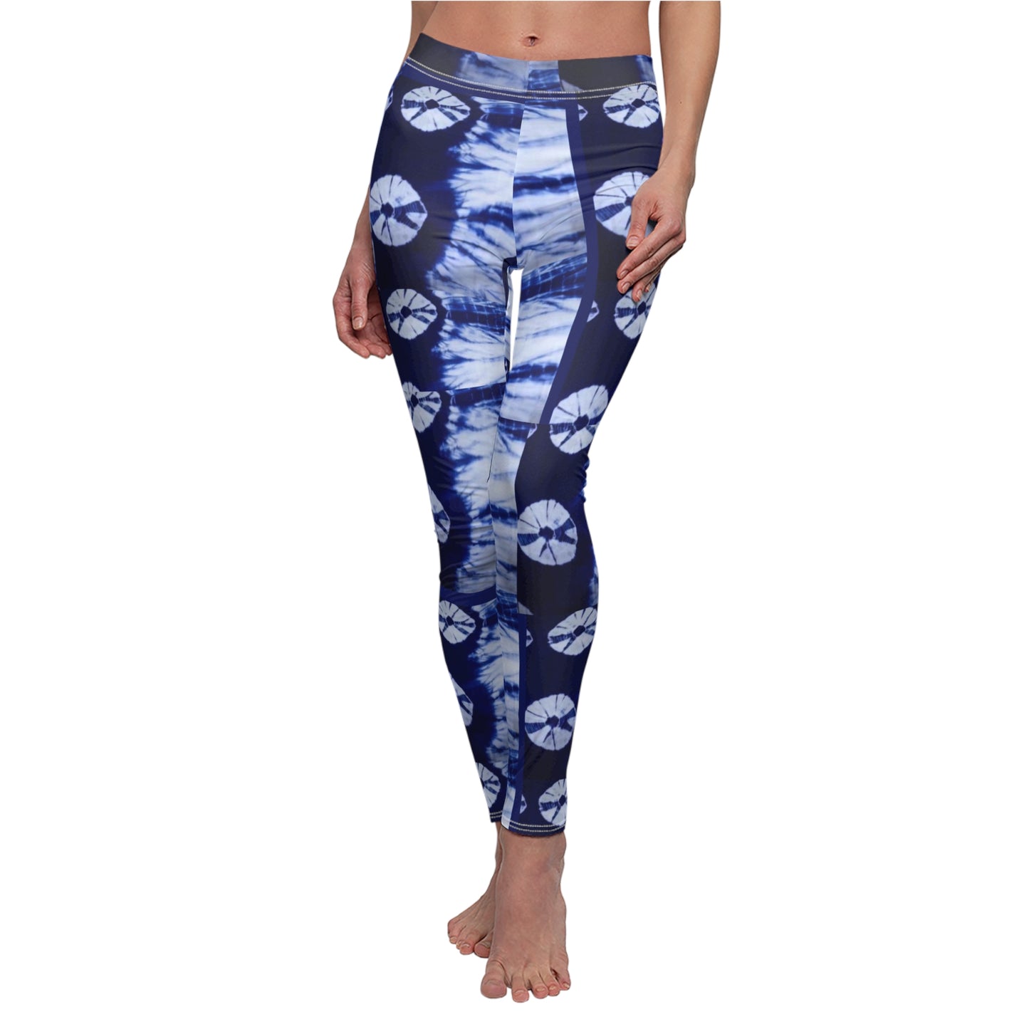 Tie Dye Sweet Blue Women's Cut & Sew Casual Leggings