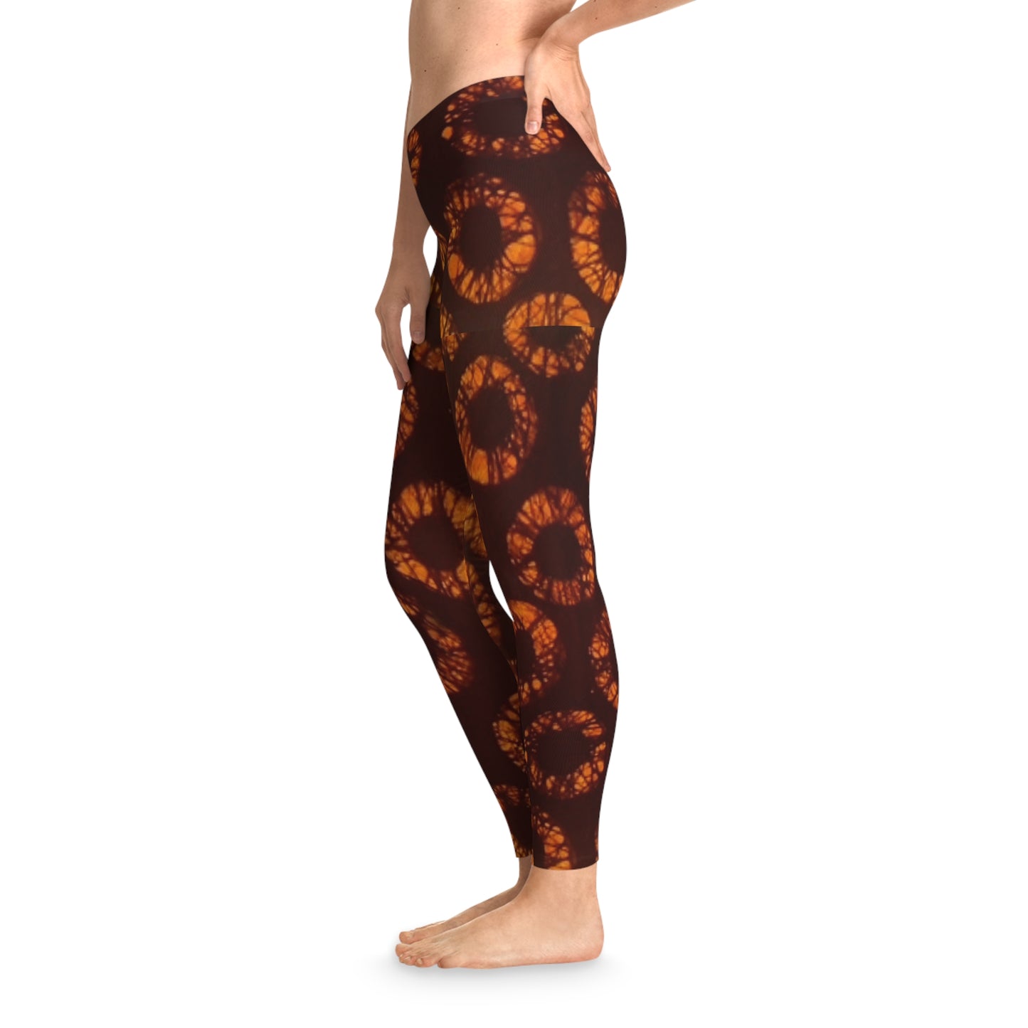 Orange circle Stretchy Leggings