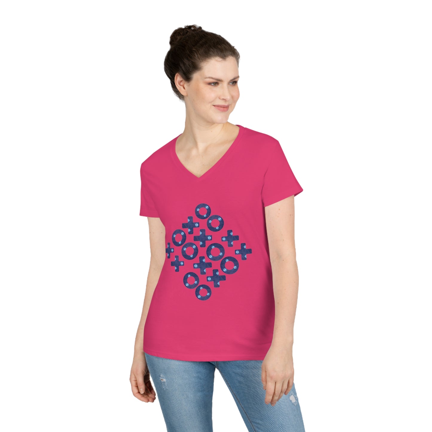 Moon and Stars Ladies' V-Neck T-Shirt