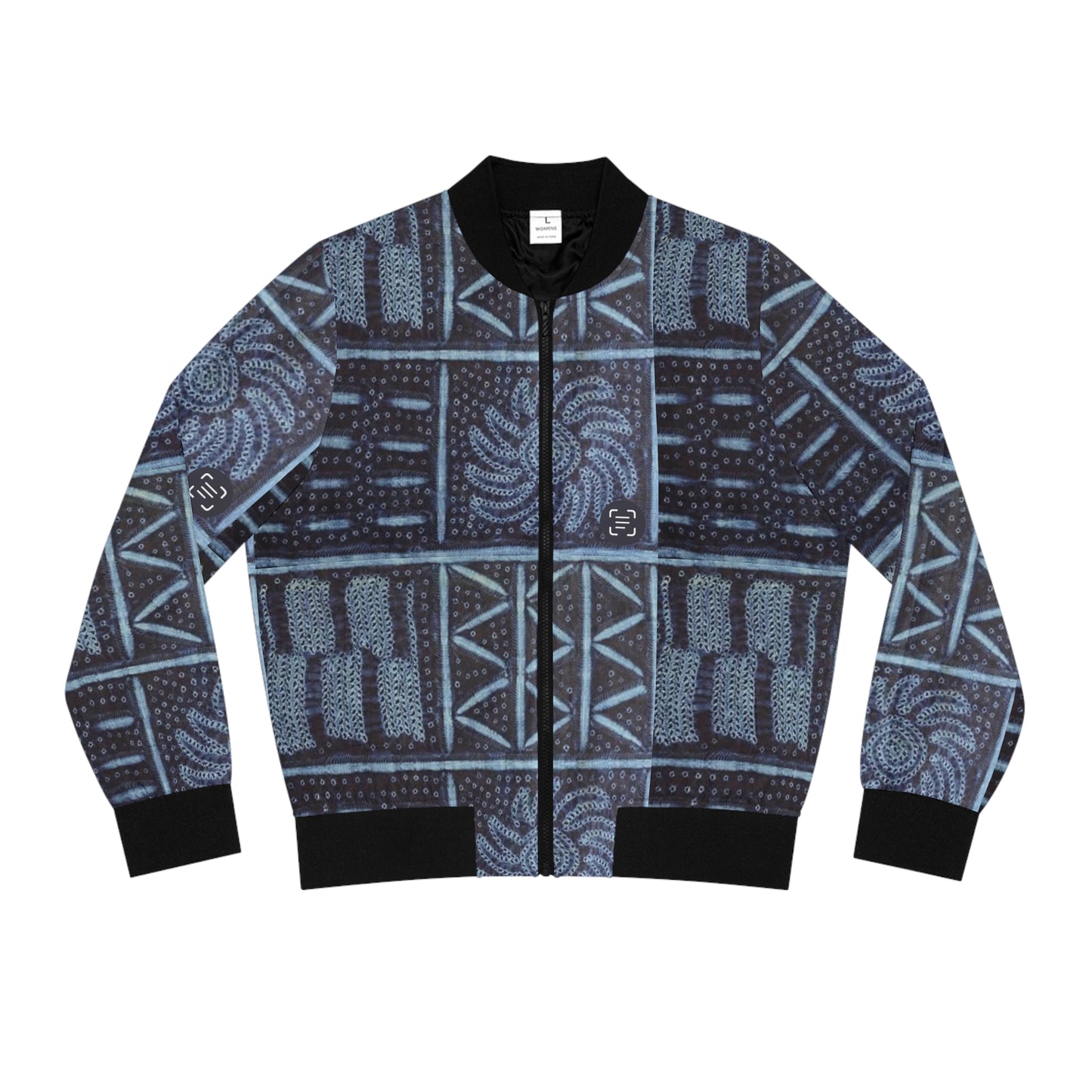 Adire 'Seeds' Indigo Women's Bomber Jacket