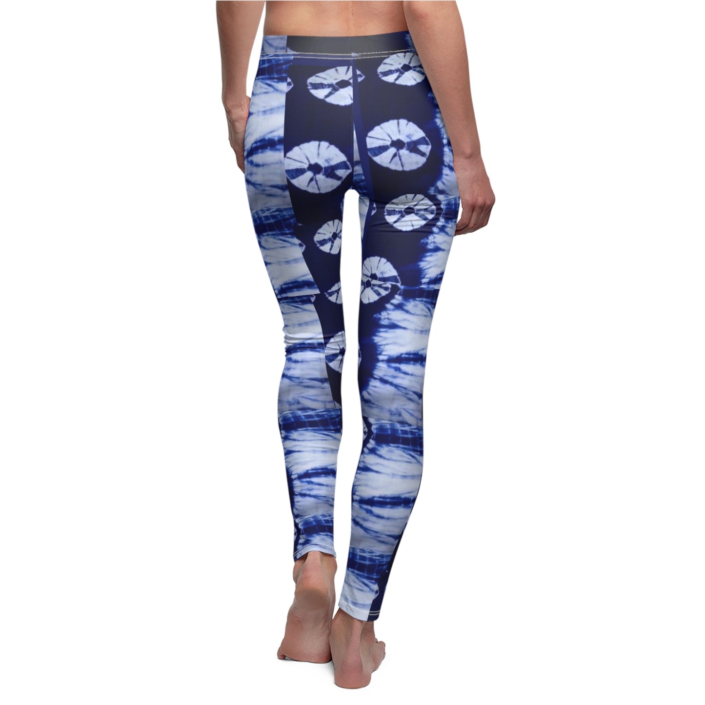 Tie Dye Sweet Blue Women's Cut & Sew Casual Leggings