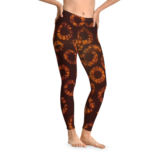 Orange circle Stretchy Leggings