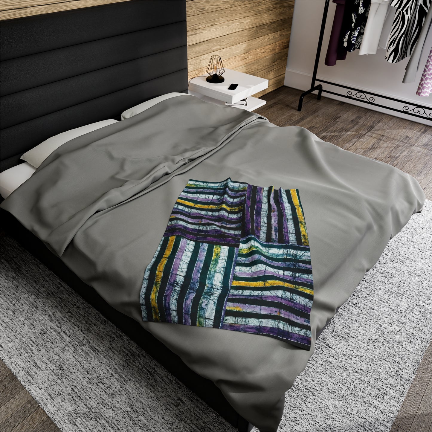 Batik 'Street' Velveteen Plush Blanket