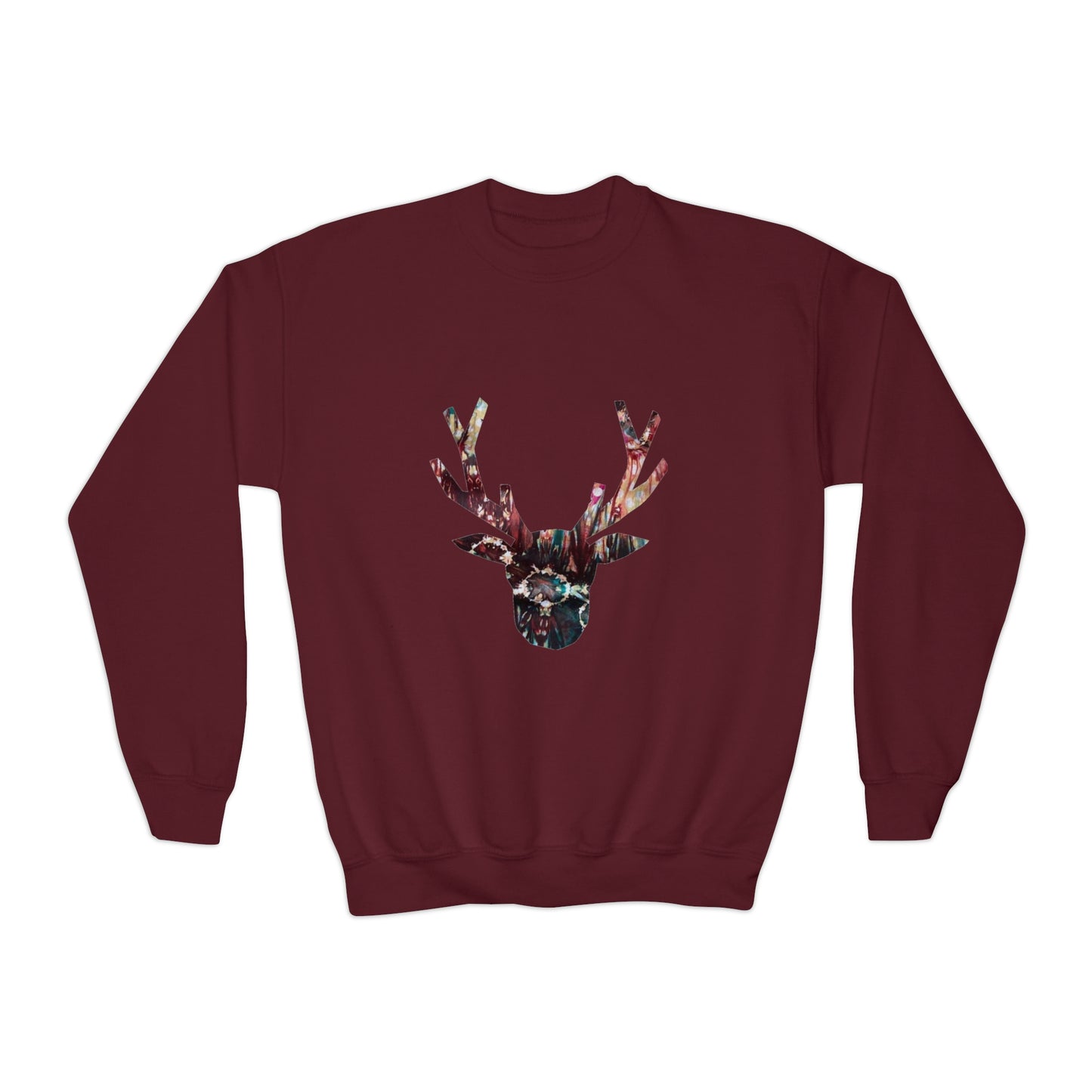 Tie Dye Deer Youth Crewneck Sweatshirt