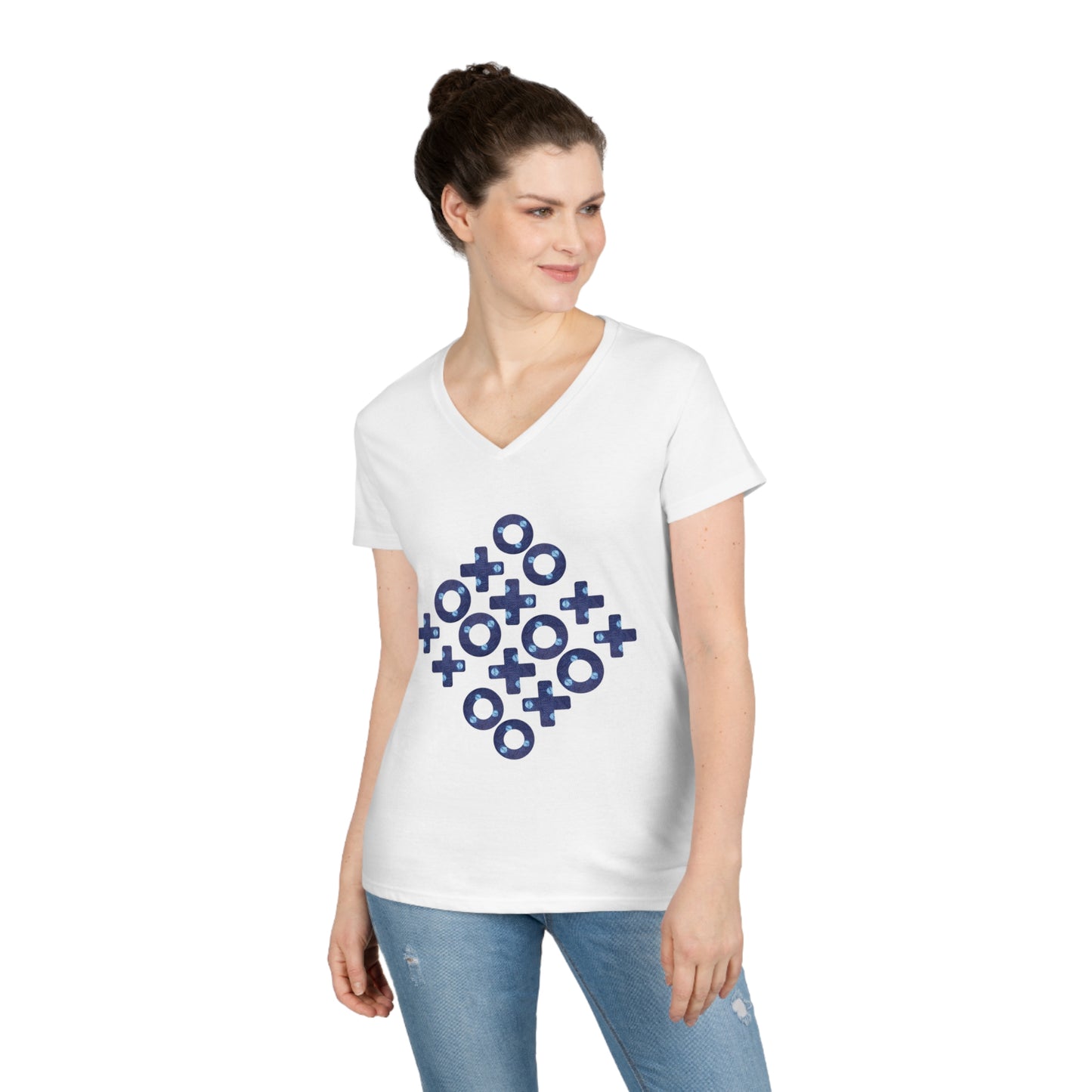 Moon and Stars Ladies' V-Neck T-Shirt