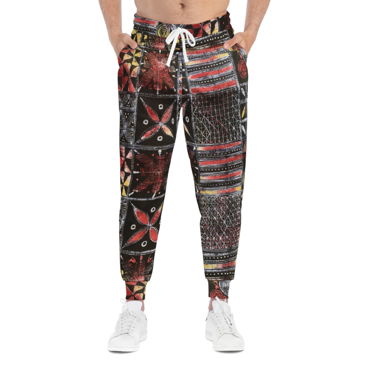 Batik 'Cassava Leaves' Tie Dye Athletic Joggers (Unisex)