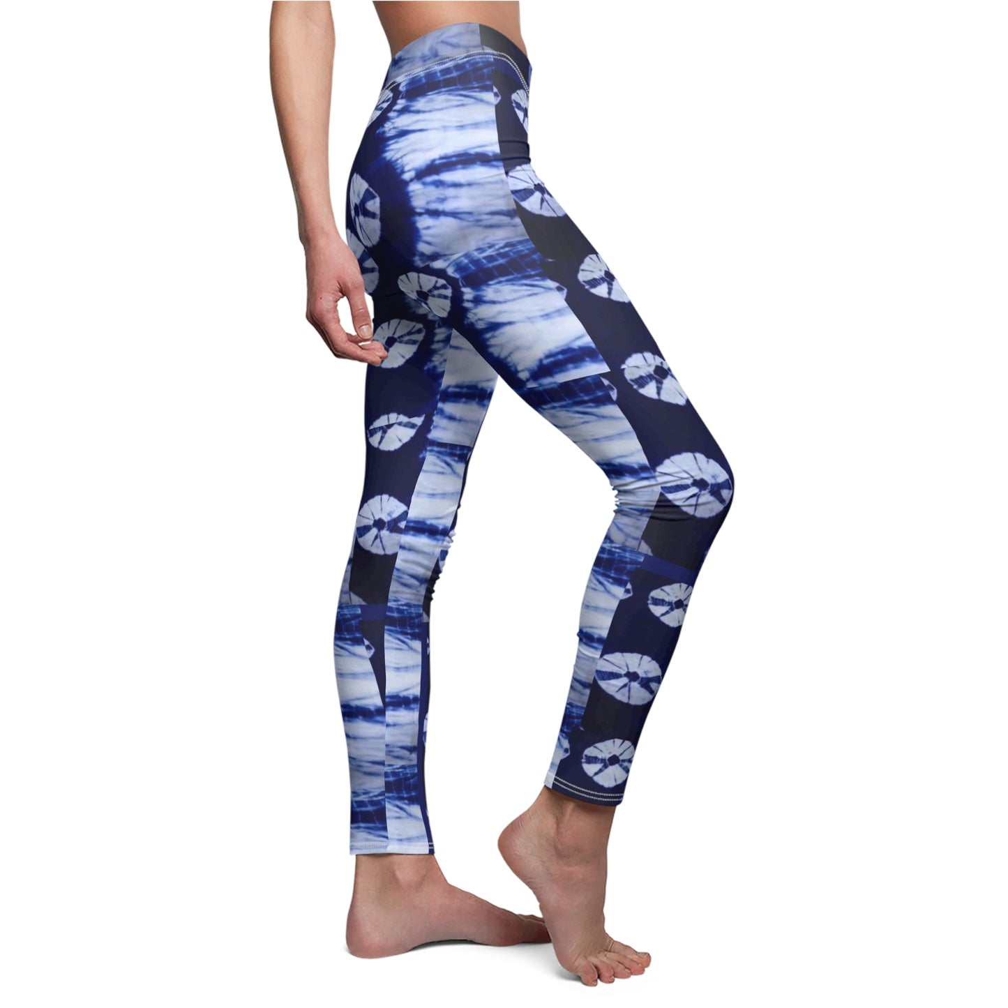 Tie Dye Sweet Blue Women's Cut & Sew Casual Leggings