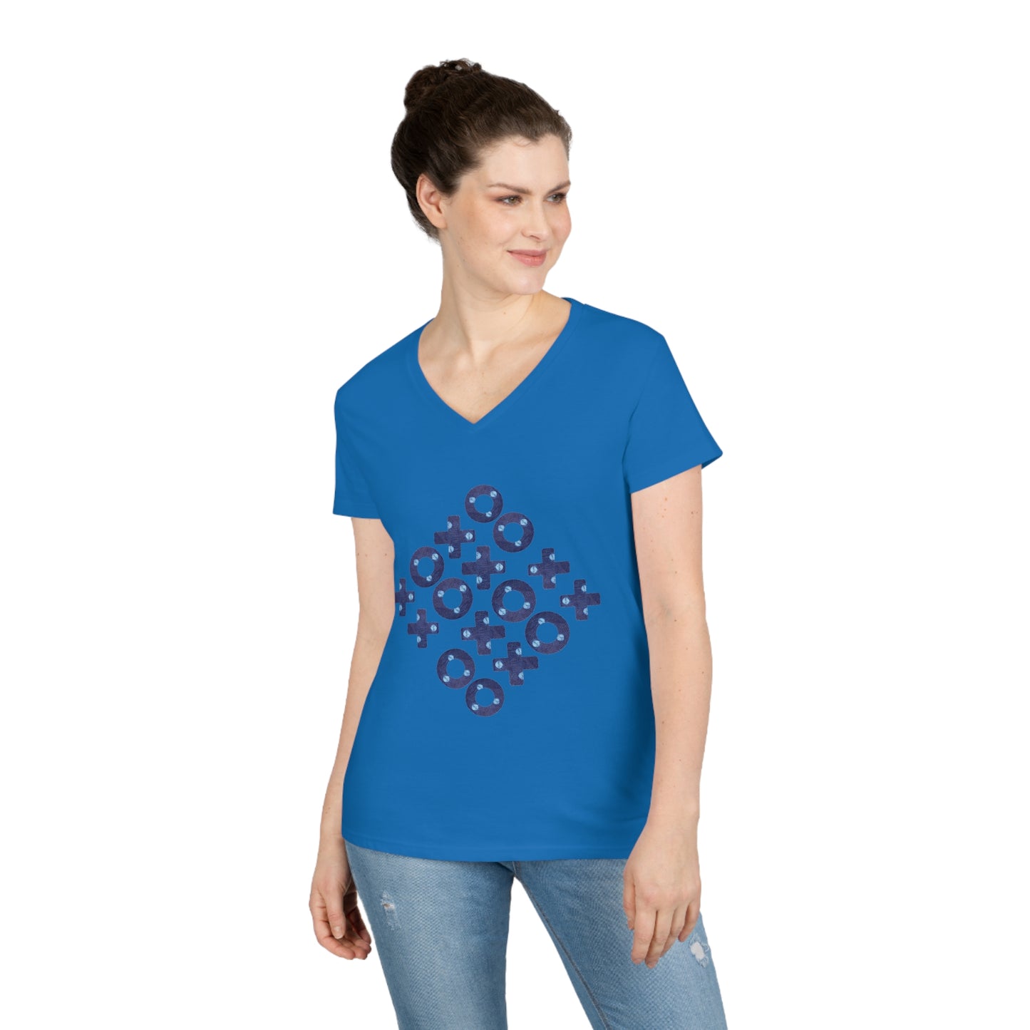 Moon and Stars Ladies' V-Neck T-Shirt