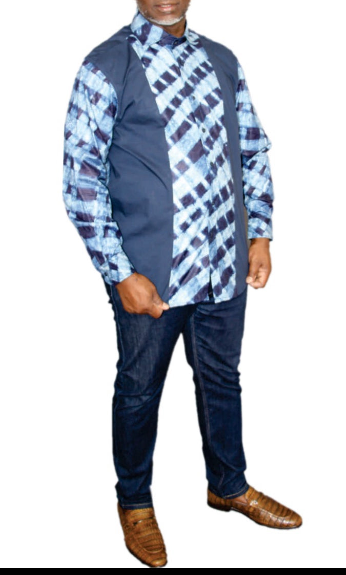 Adire 'Highway' Indigo Tie Dye