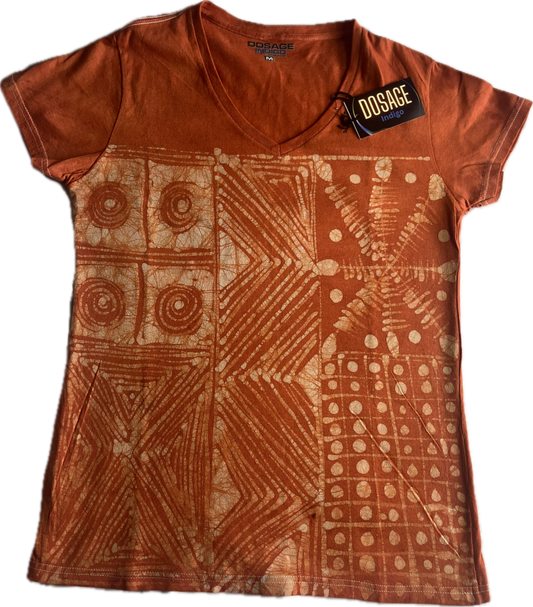 Ibadun Dun V-Neck Batik Tie Dye T-Shirt