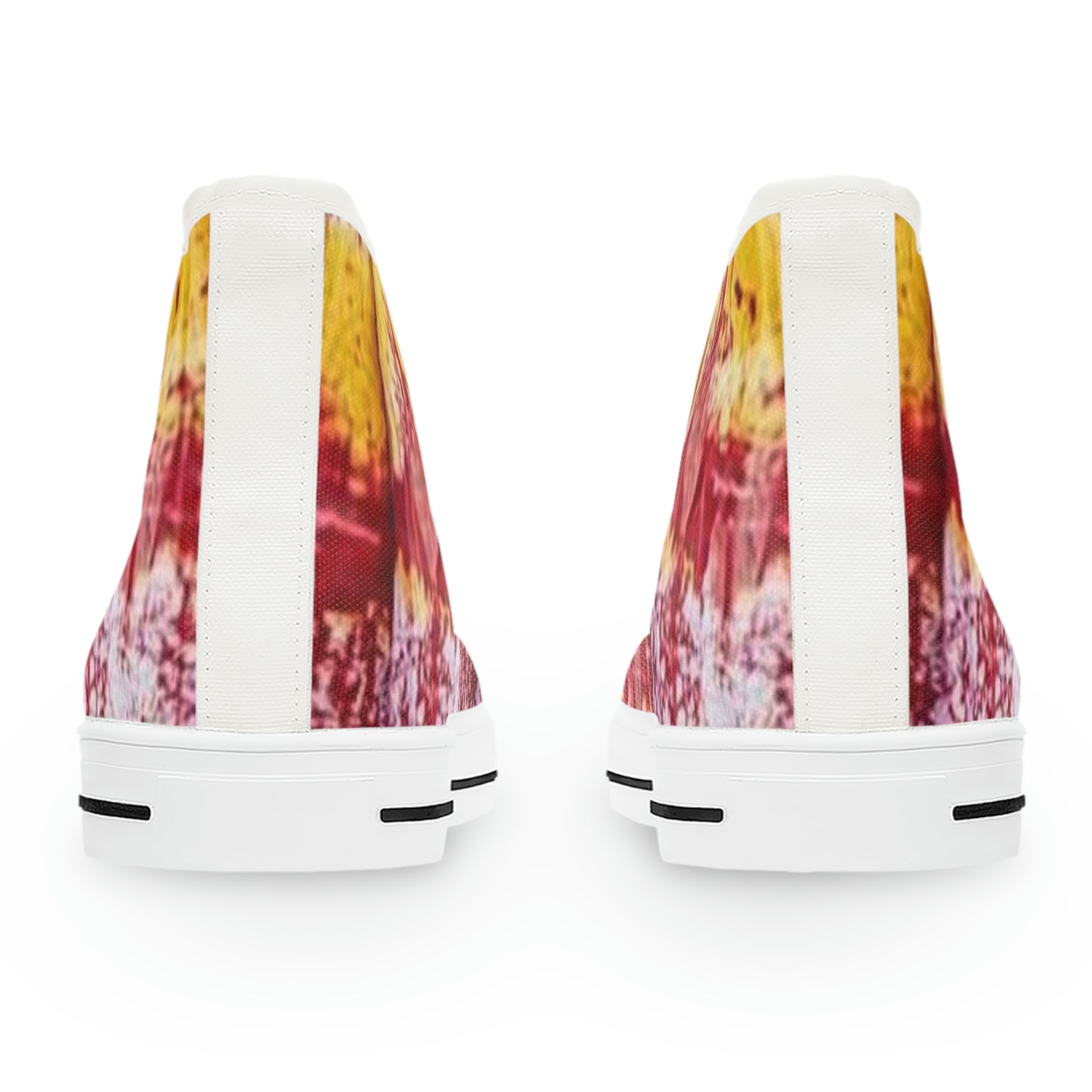 Red and Yellow Batik Tie Dye Women's High Top Sneakers