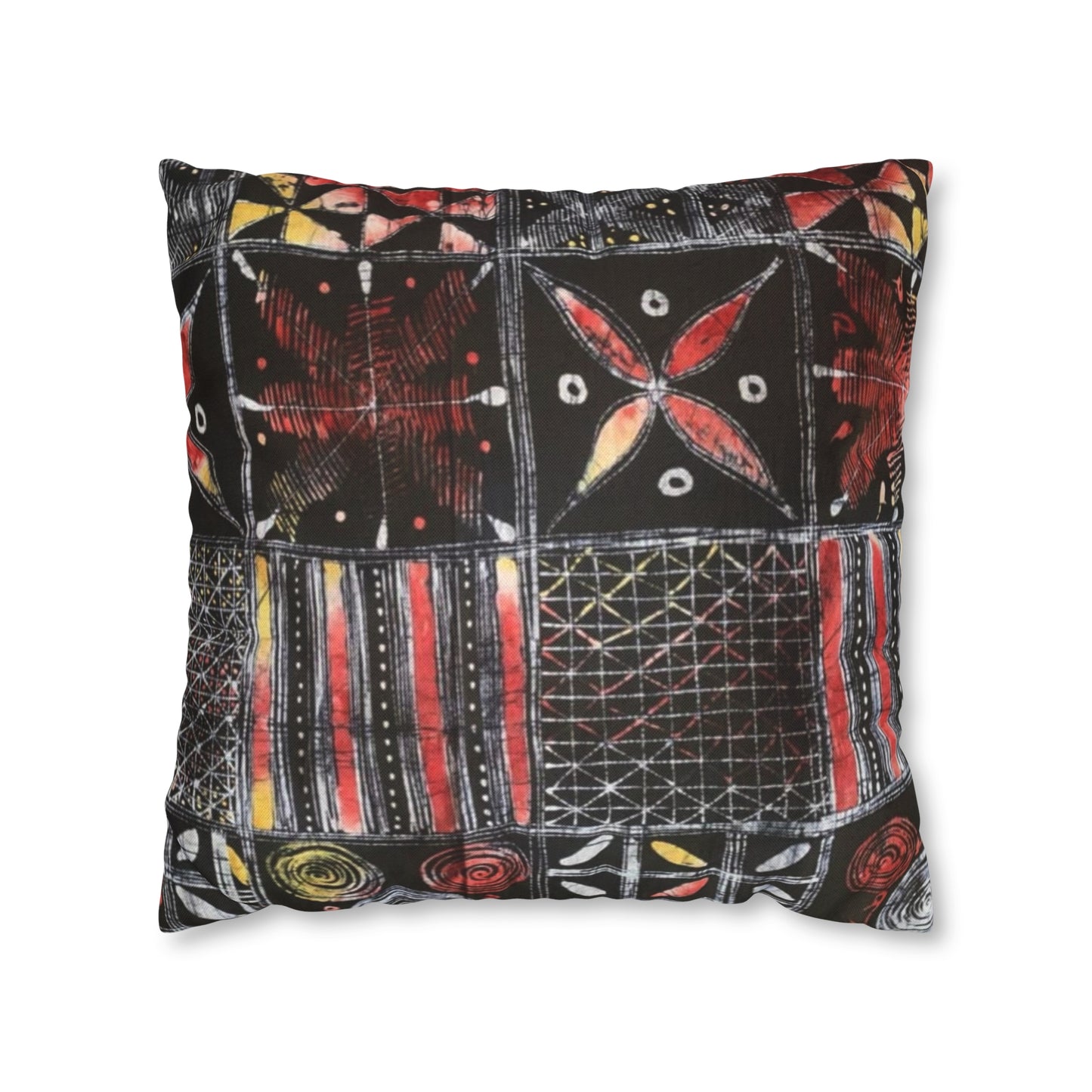 Batik Yoruba Wire  Square Pillow Case