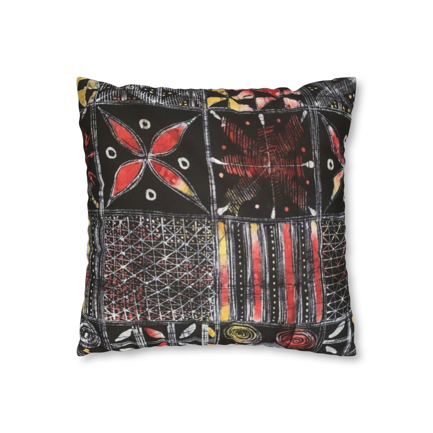 Batik Yoruba Wire  Square Pillow Case