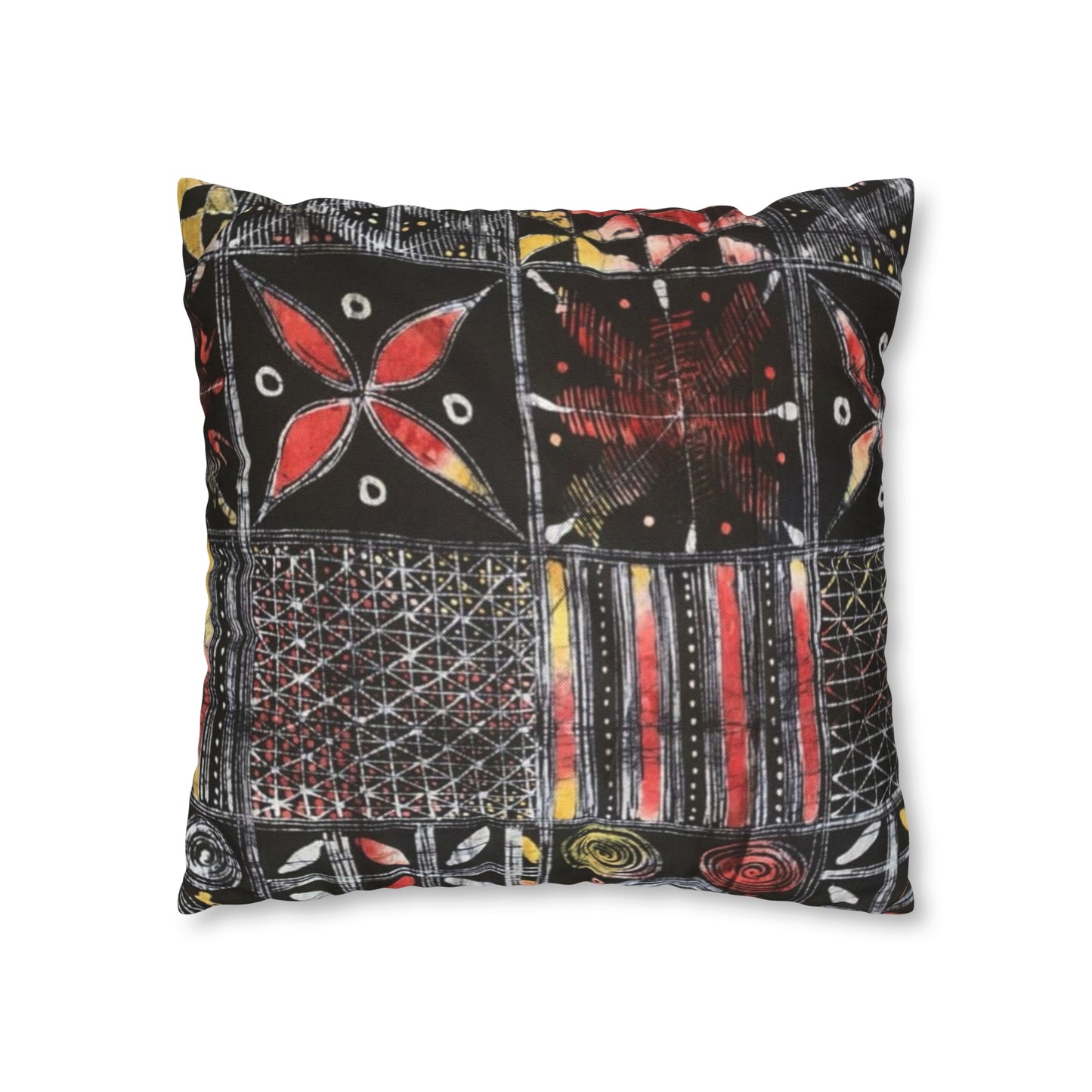 Batik Yoruba Wire  Square Pillow Case