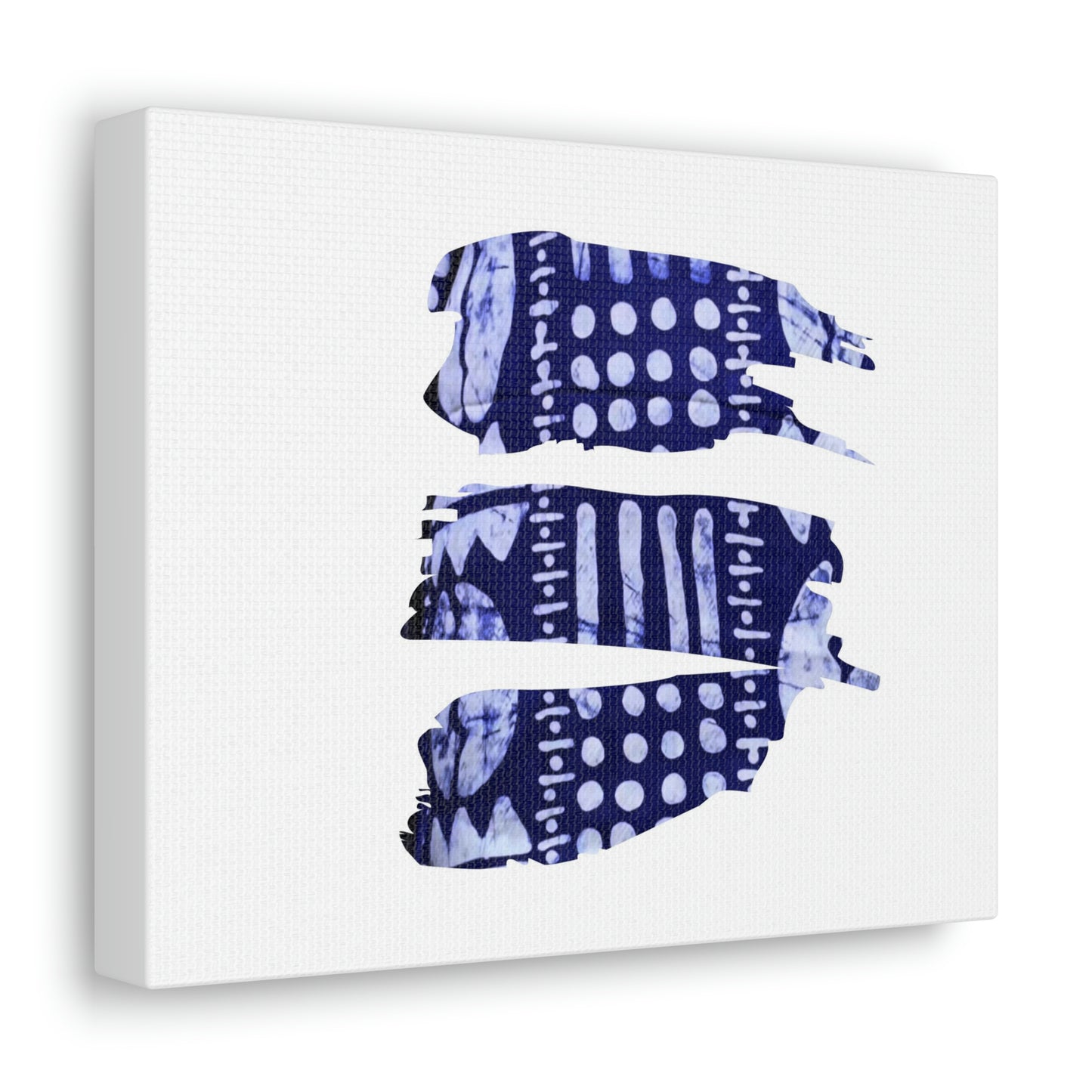 Blue Batik Tribal lines  on Canvas