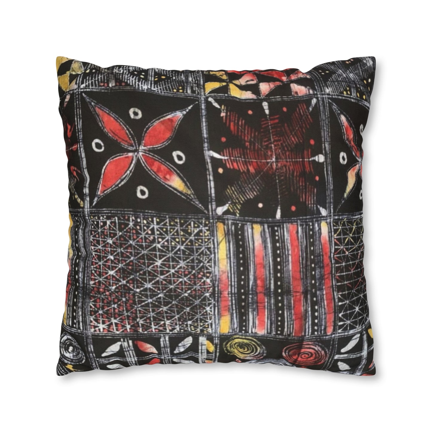 Batik Yoruba Wire  Square Pillow Case