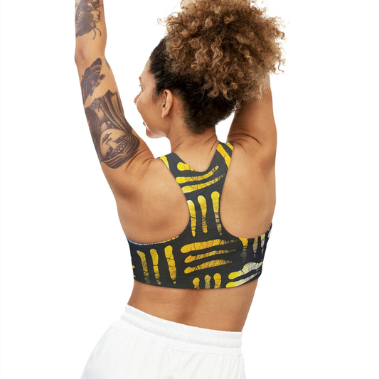 Seamless Sports Bra Batik Tribal marks