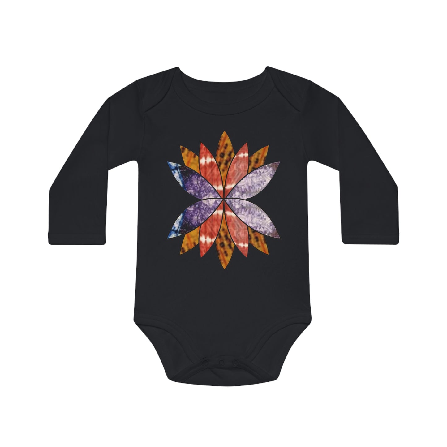 Tie-Dye flowers Baby Long-Sleeve Organic Bodysuit