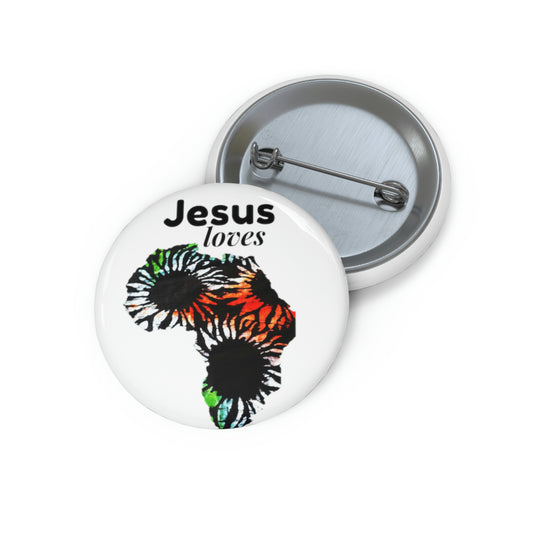 Jesus loves Africa Pin Buttons