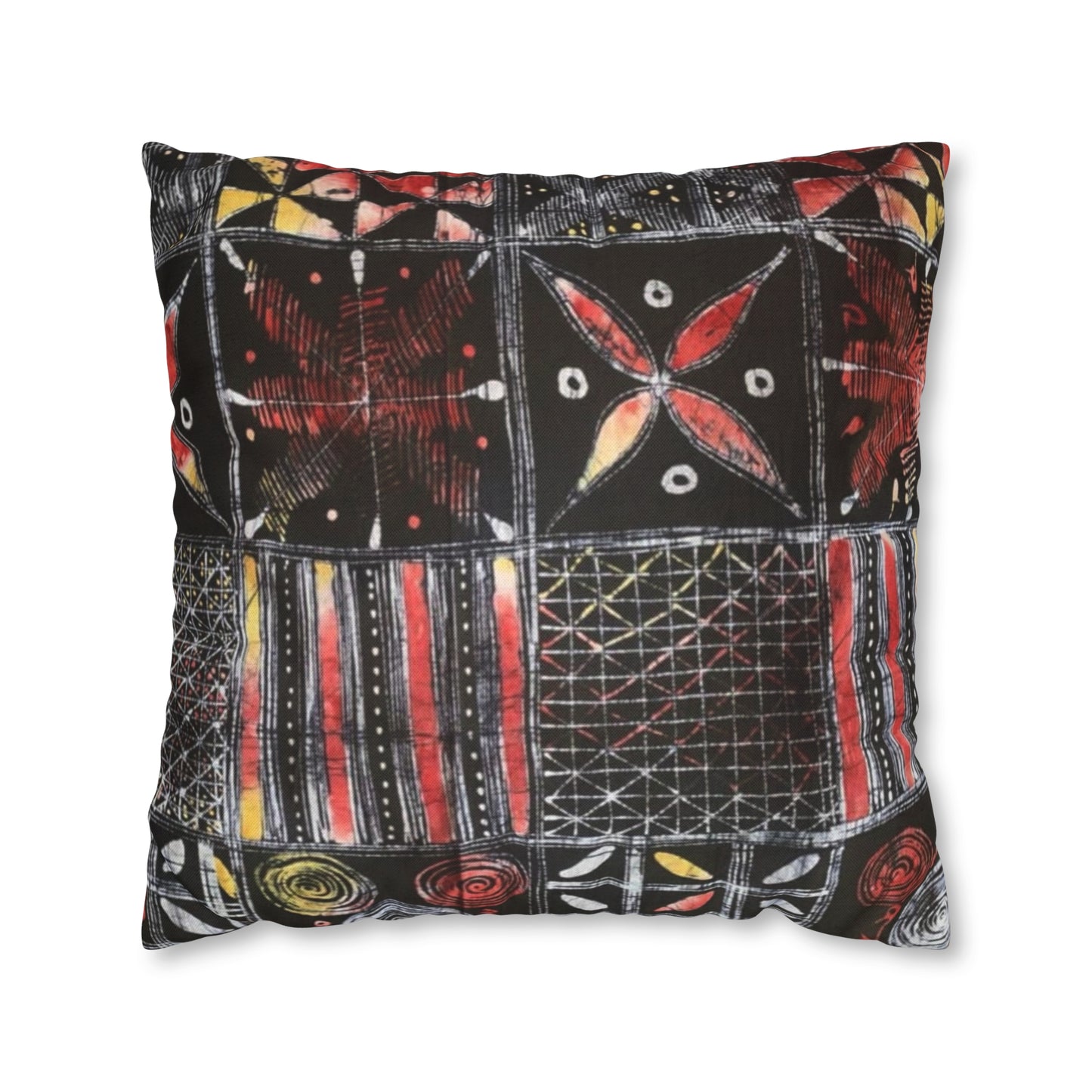 Batik Yoruba Wire  Square Pillow Case