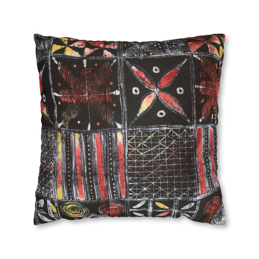 Batik Yoruba Wire  Square Pillow Case