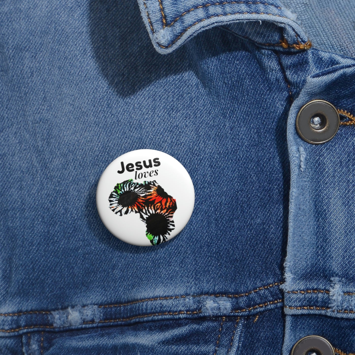 Jesus loves Africa Pin Buttons