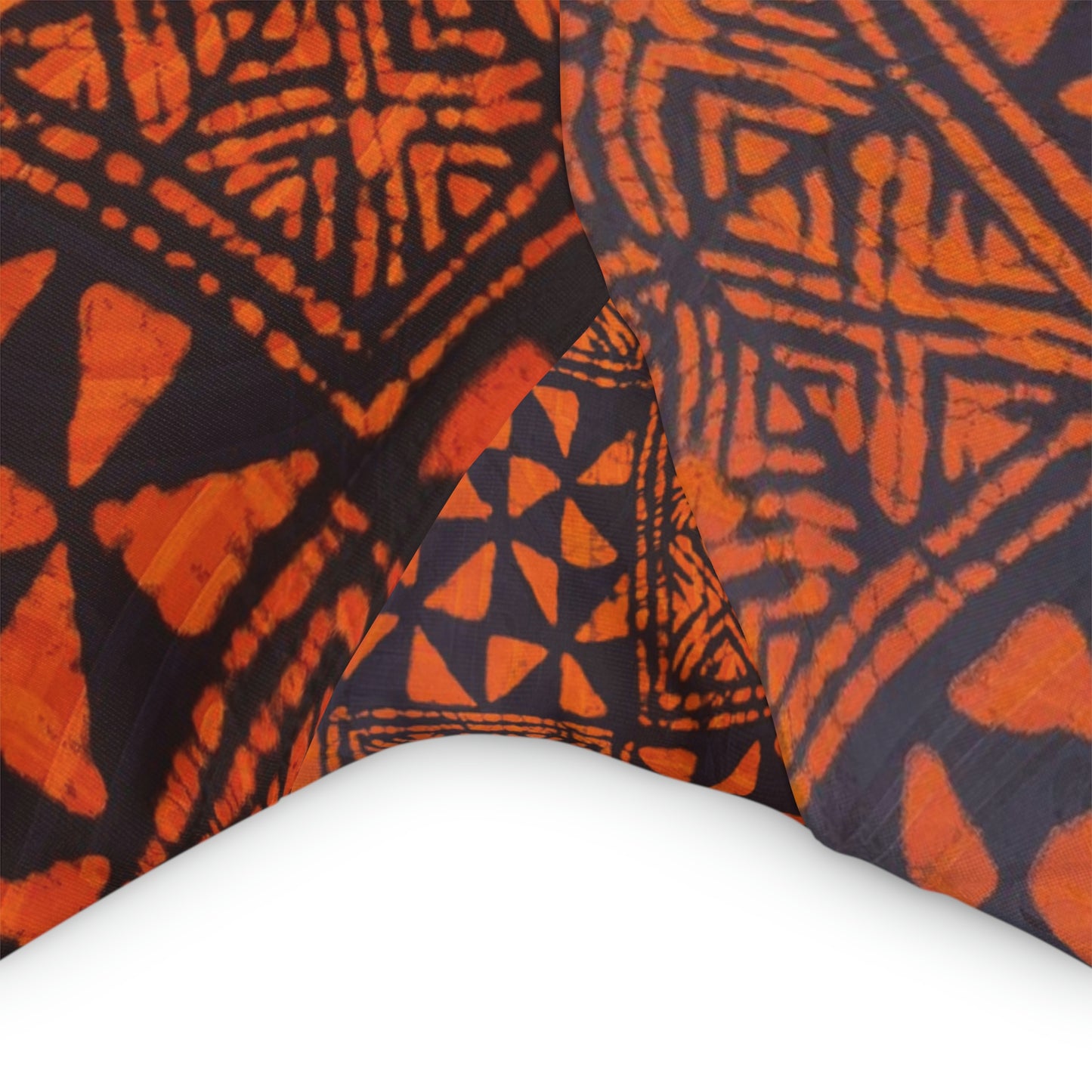 Orange and Black Batik 'Talking drum' motifs