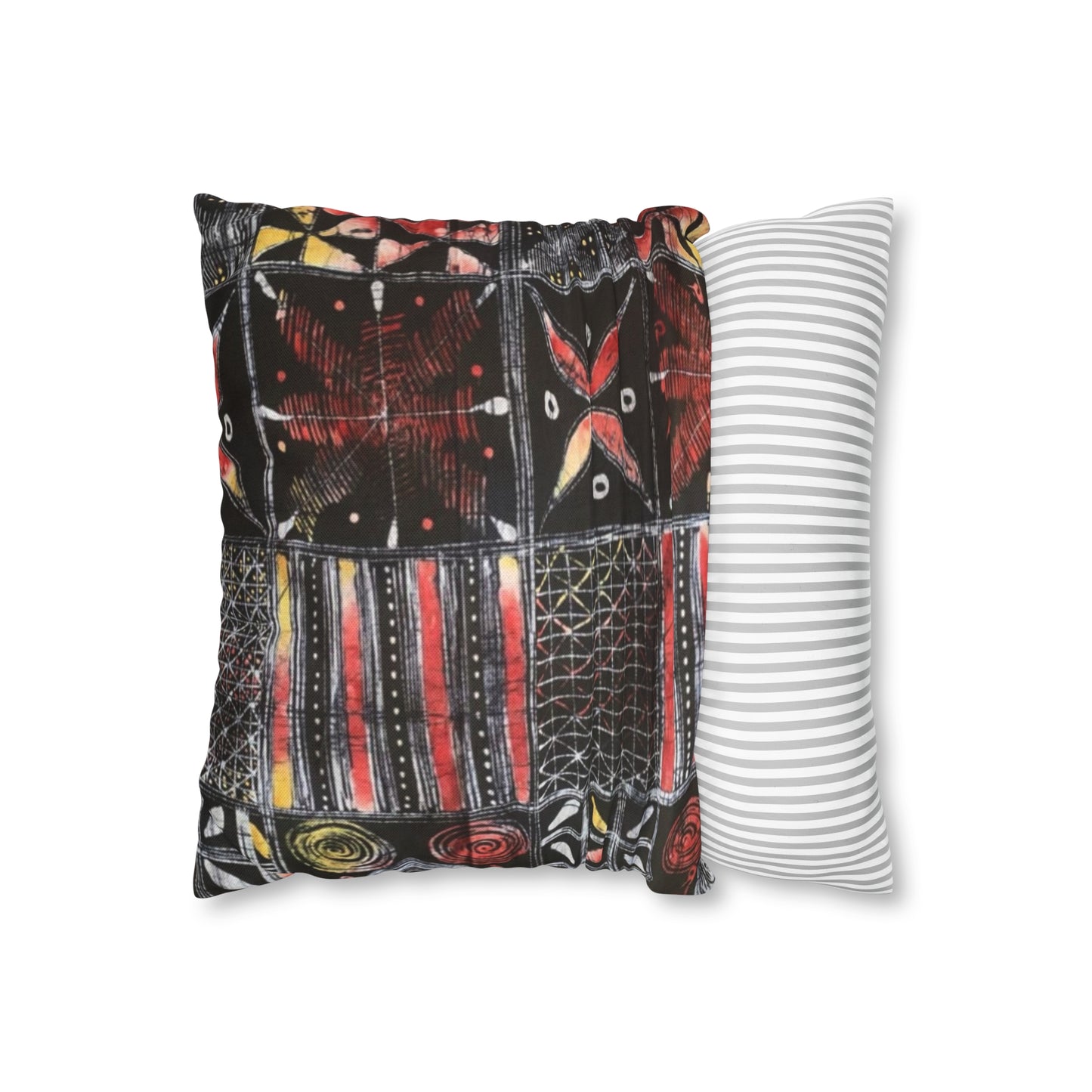 Batik Yoruba Wire  Square Pillow Case