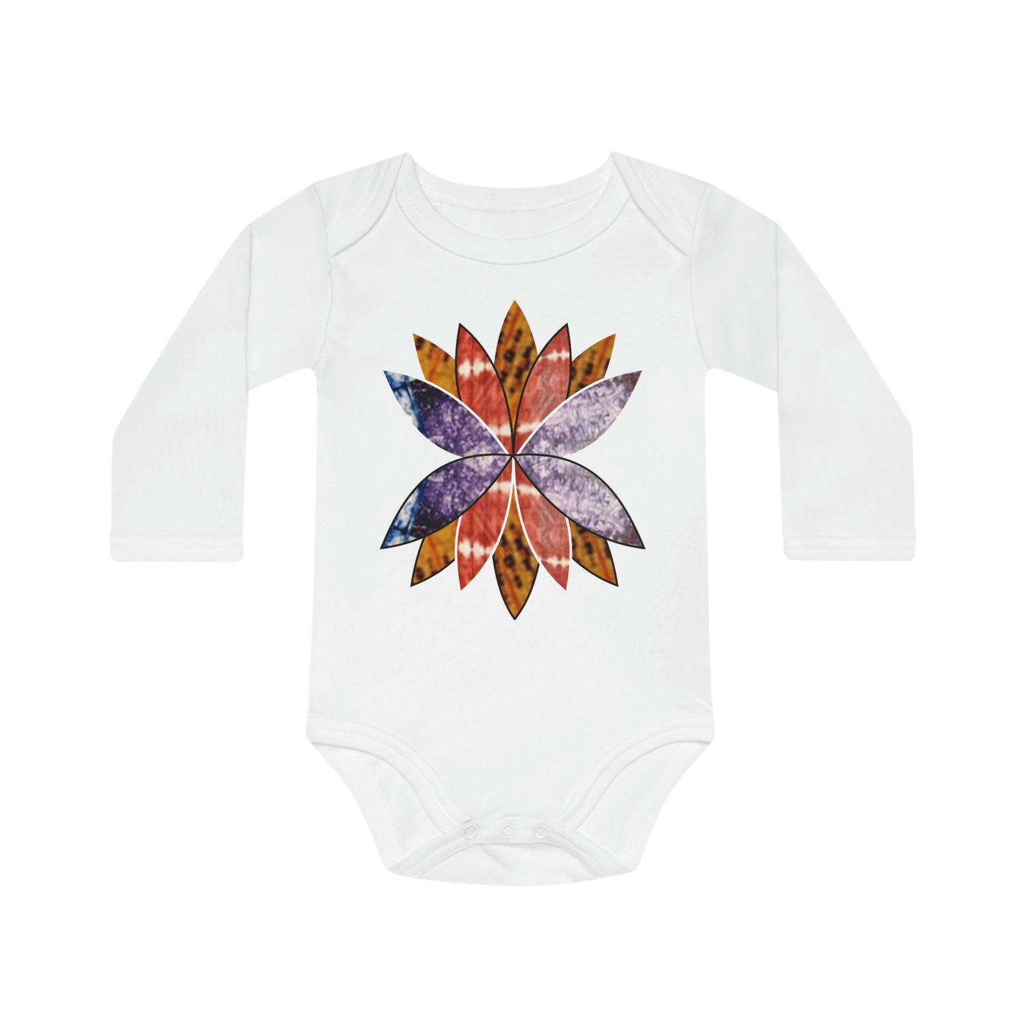 Tie-Dye flowers Baby Long-Sleeve Organic Bodysuit