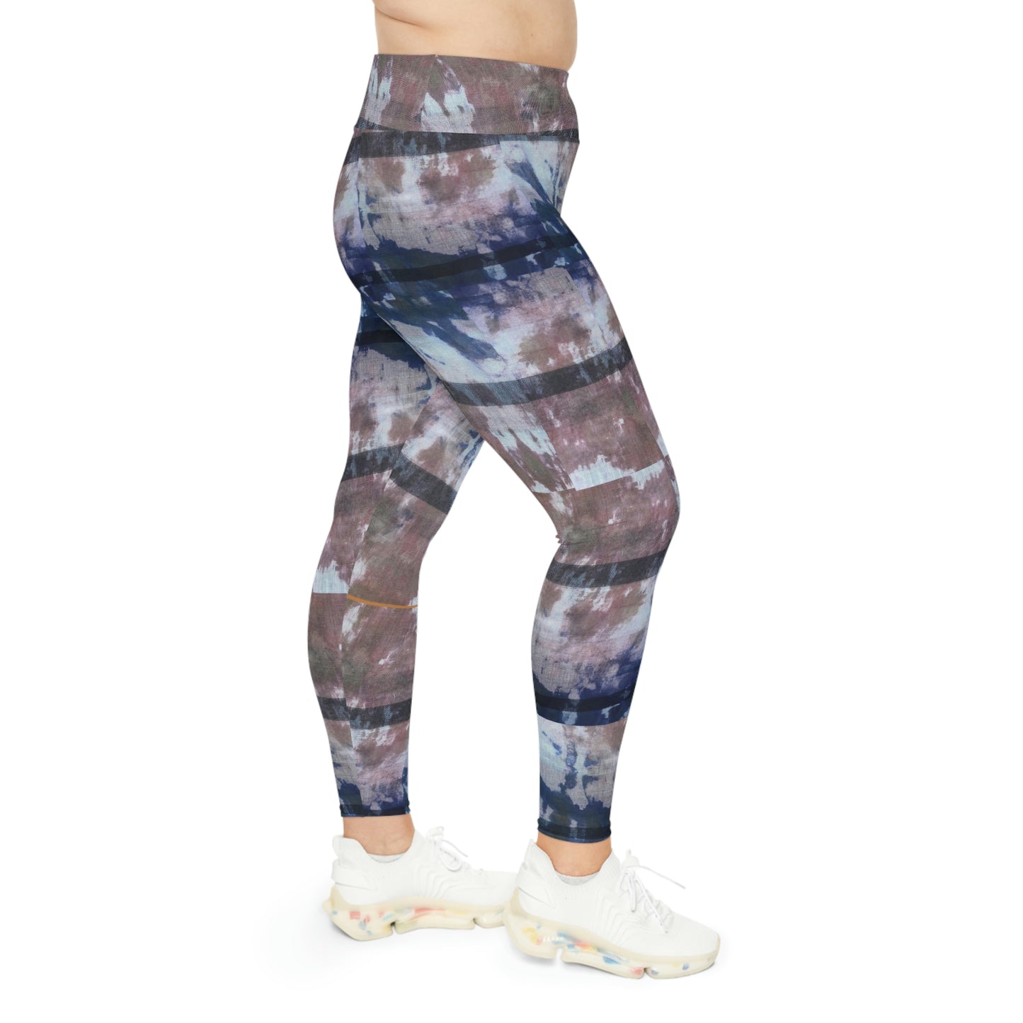 Clowd Brown Tie Dye Plus Size Leggings