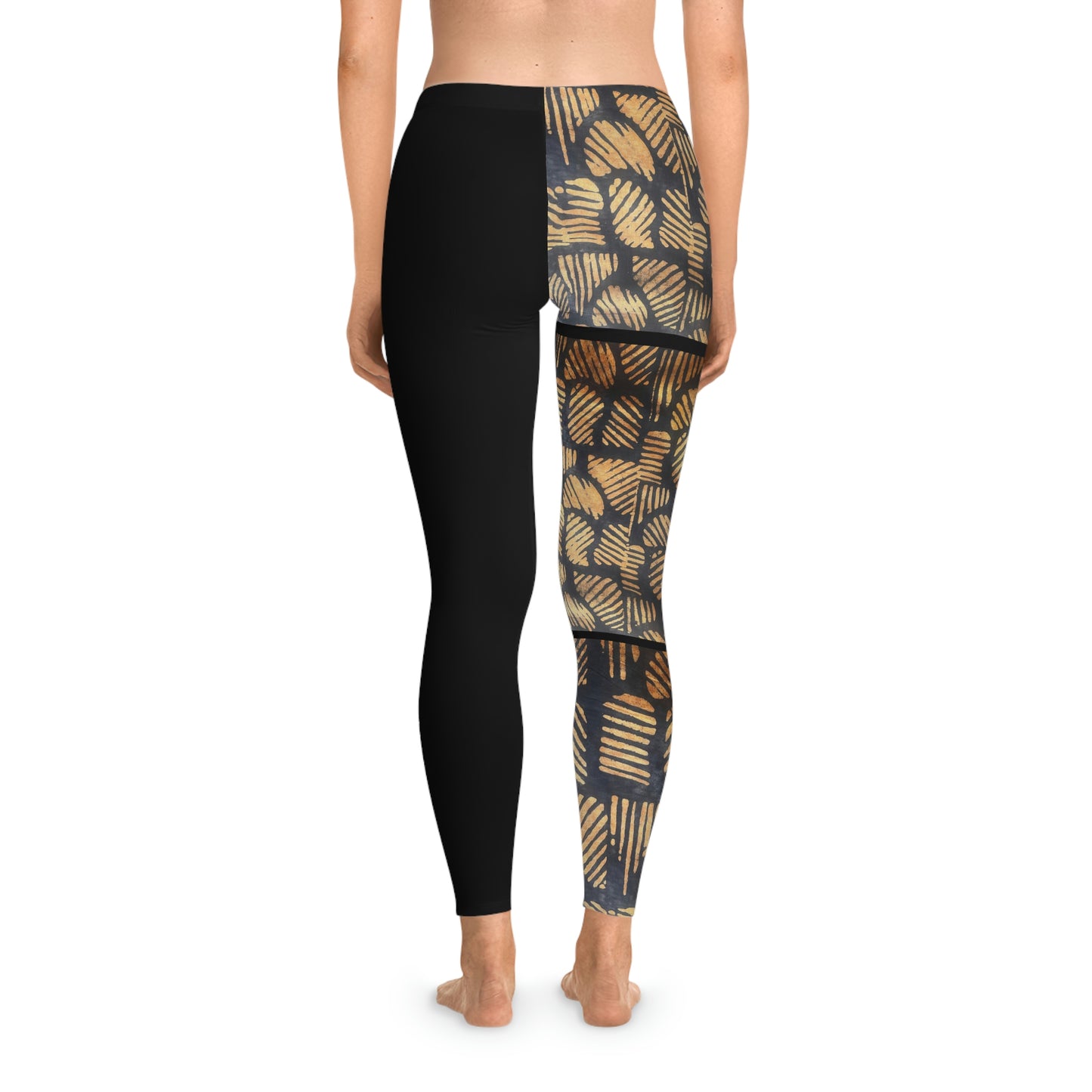 Batik Tie Dye Brown Marks Stretchy Leggings , Yoga Pant