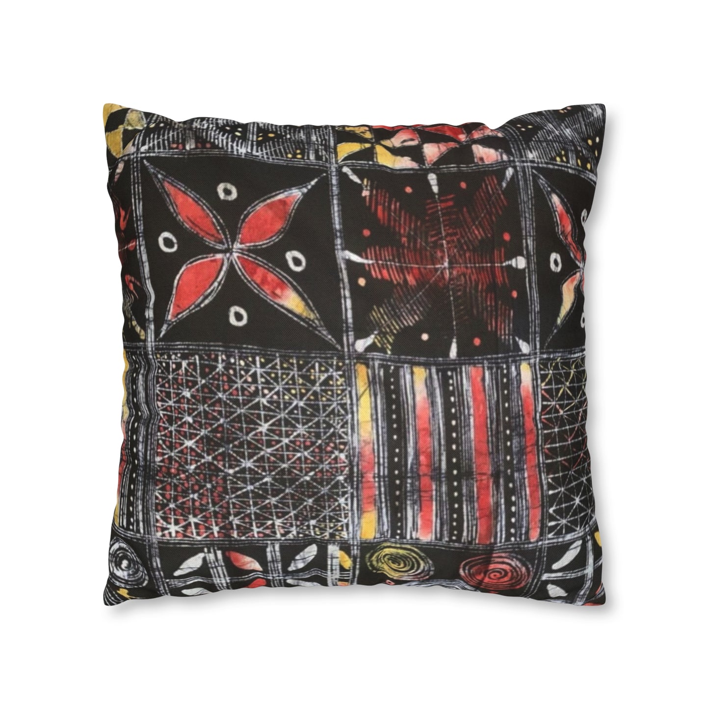 Batik Yoruba Wire  Square Pillow Case