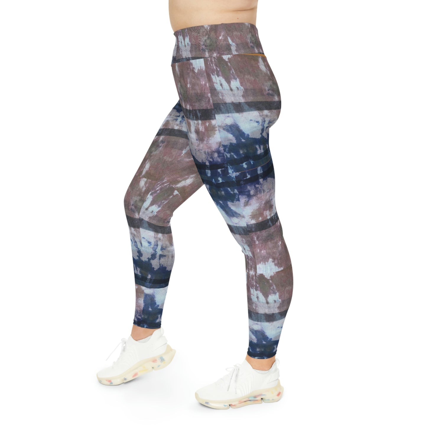 Clowd Brown Tie Dye Plus Size Leggings