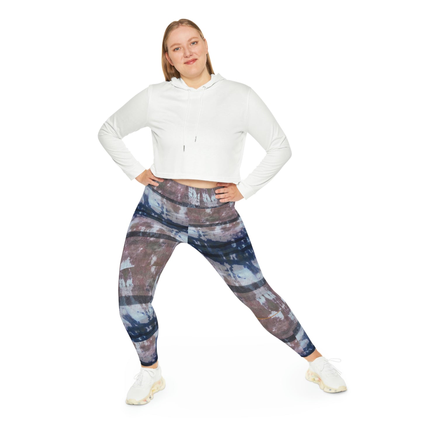 Clowd Brown Tie Dye Plus Size Leggings