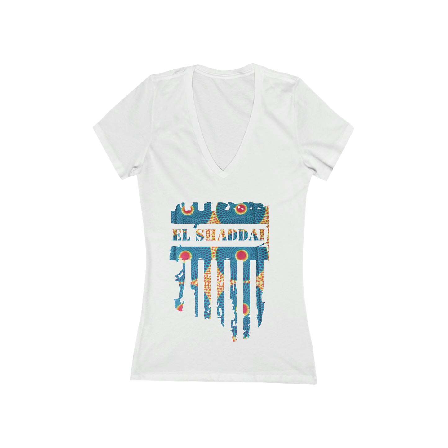 Women's EL-SHADDAI Jersey Short Sleeve Deep V-Neck Tee