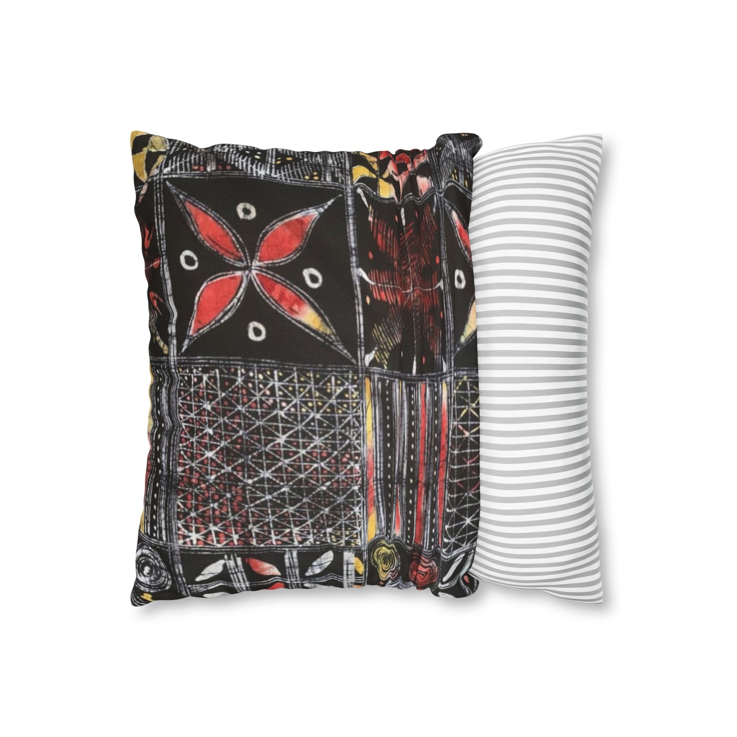 Batik Yoruba Wire  Square Pillow Case