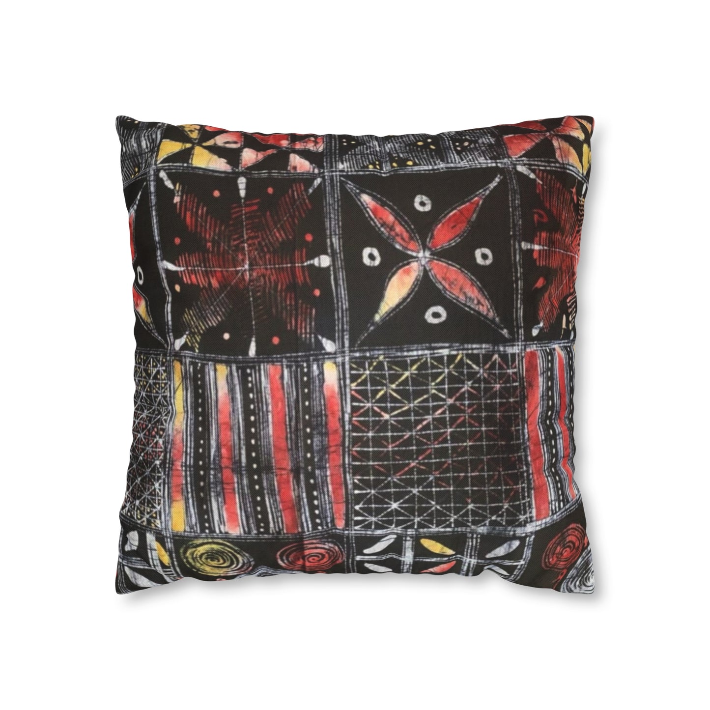 Batik Yoruba Wire  Square Pillow Case