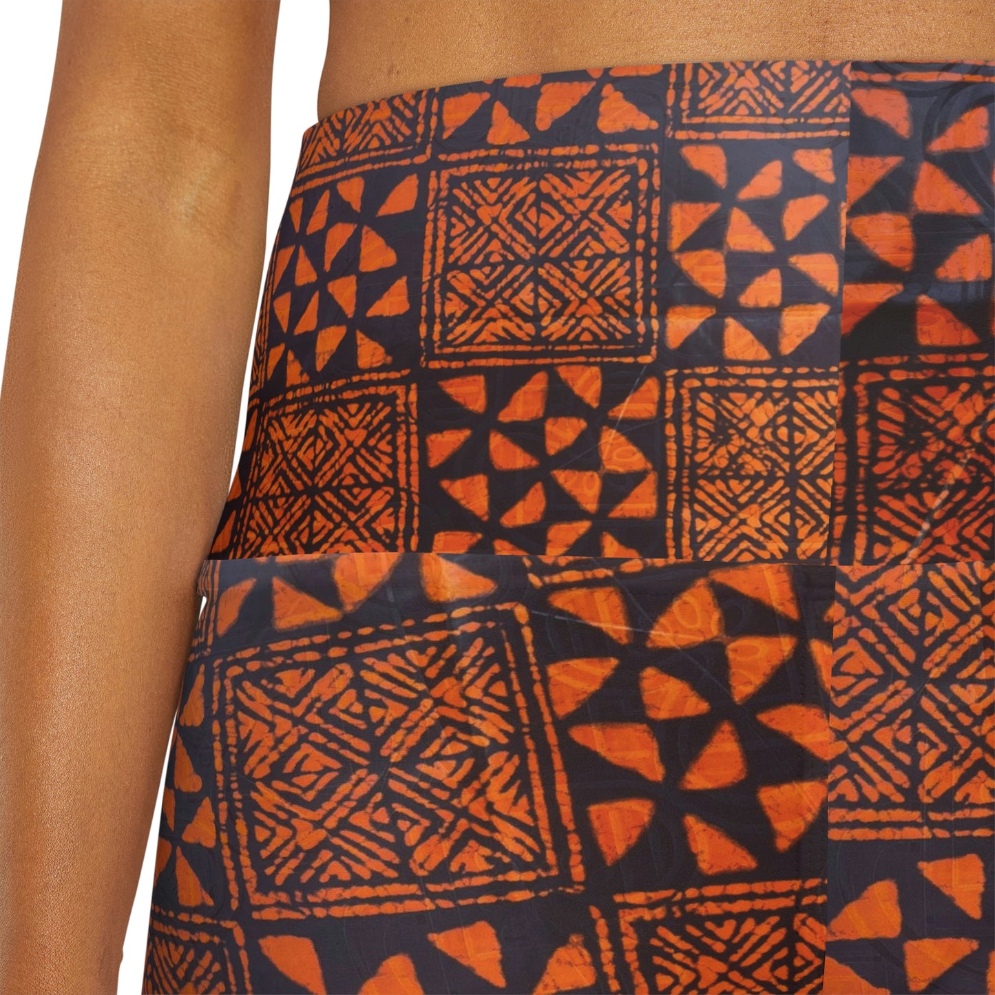 Orange and Black Batik 'Talking drum' motifs