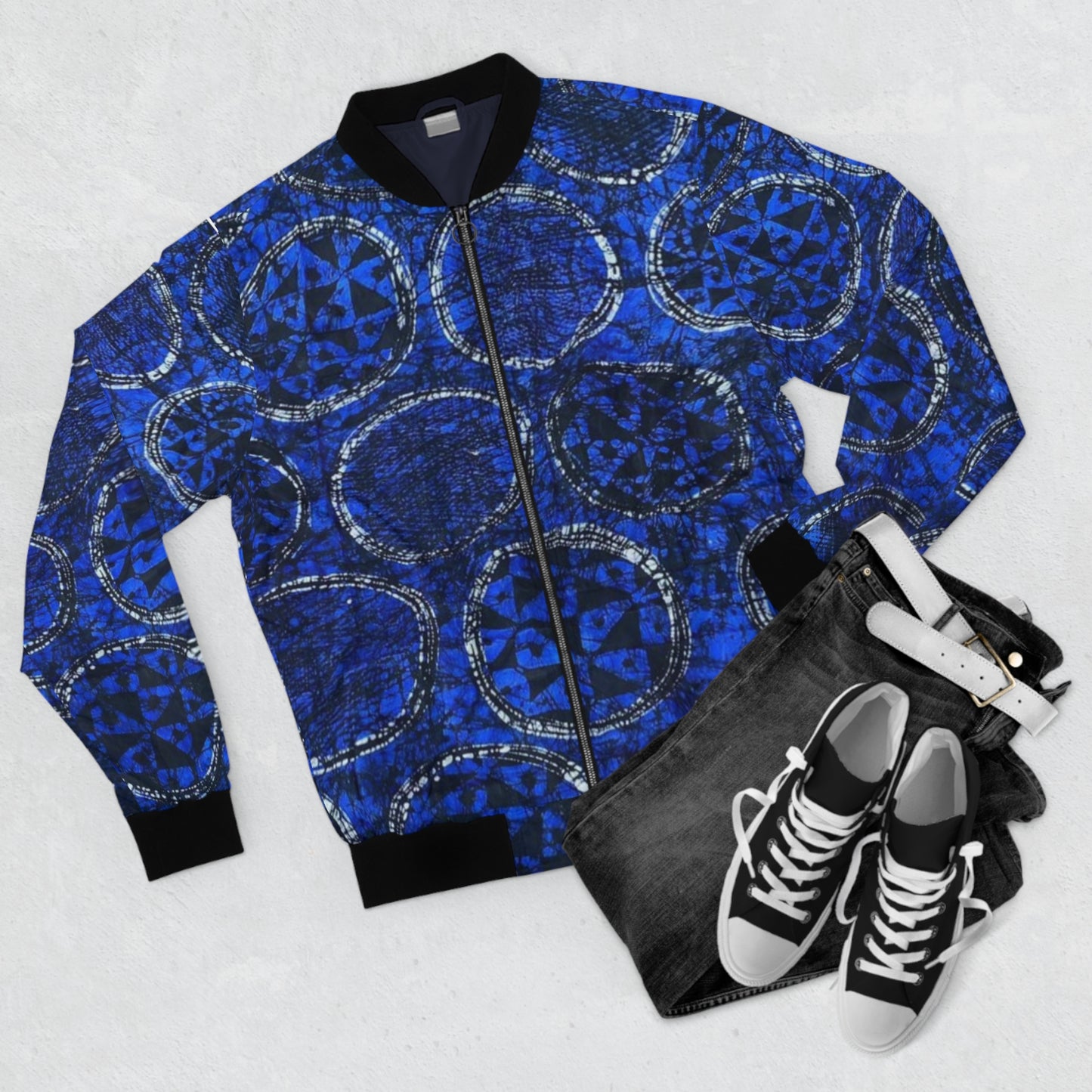 Batik Black Waya Men's Bomber Jacket