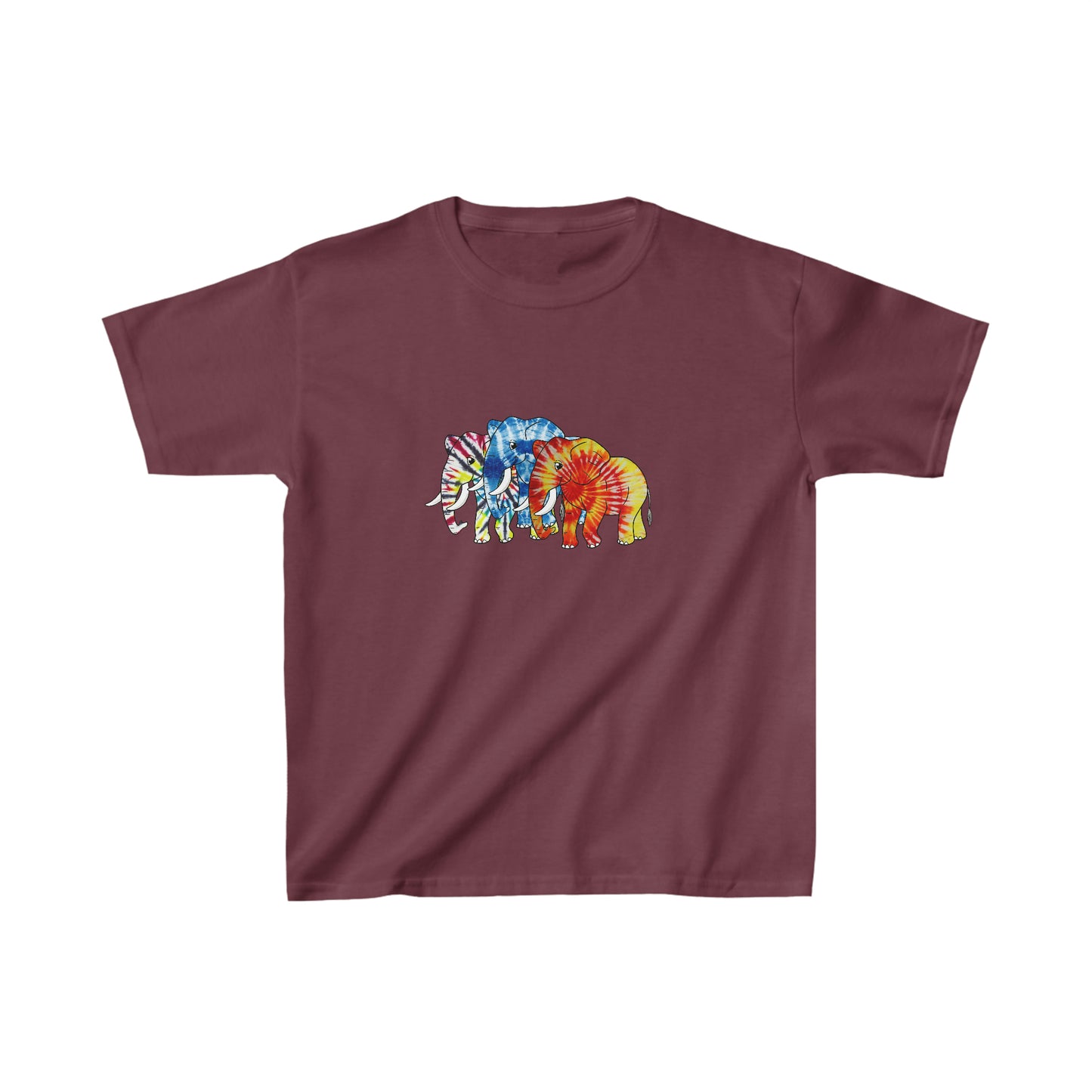 3 Elephants Tie Dye Kids Heavy Cotton™ Tee