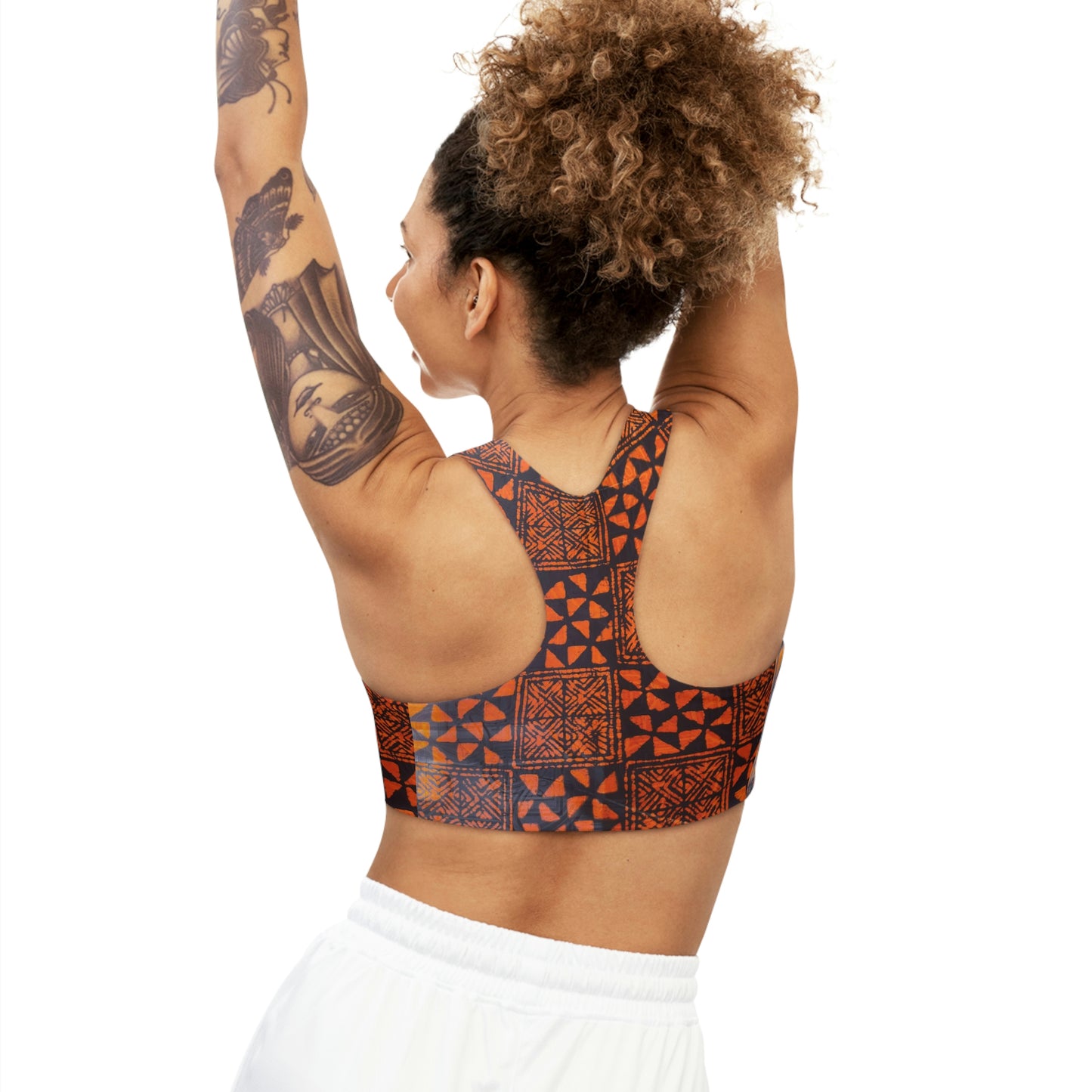 Batik 'Talking Drum' Motifs  Sports Bra