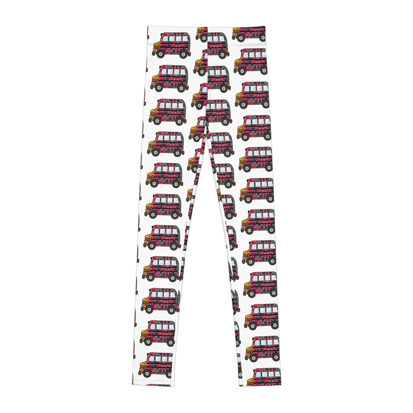 Rainbow Tie-Dye Bus Youth Leggings