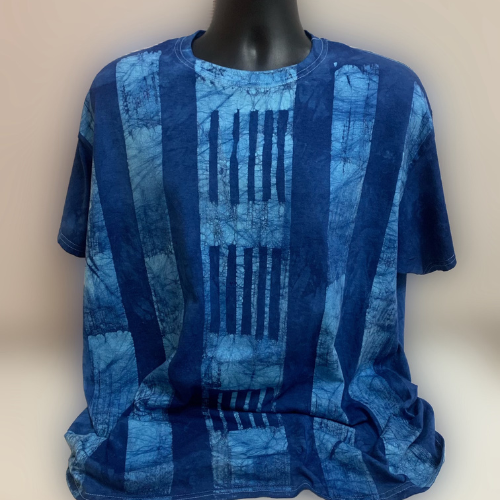 Blue /Tourquoise Batik Stripe Tee