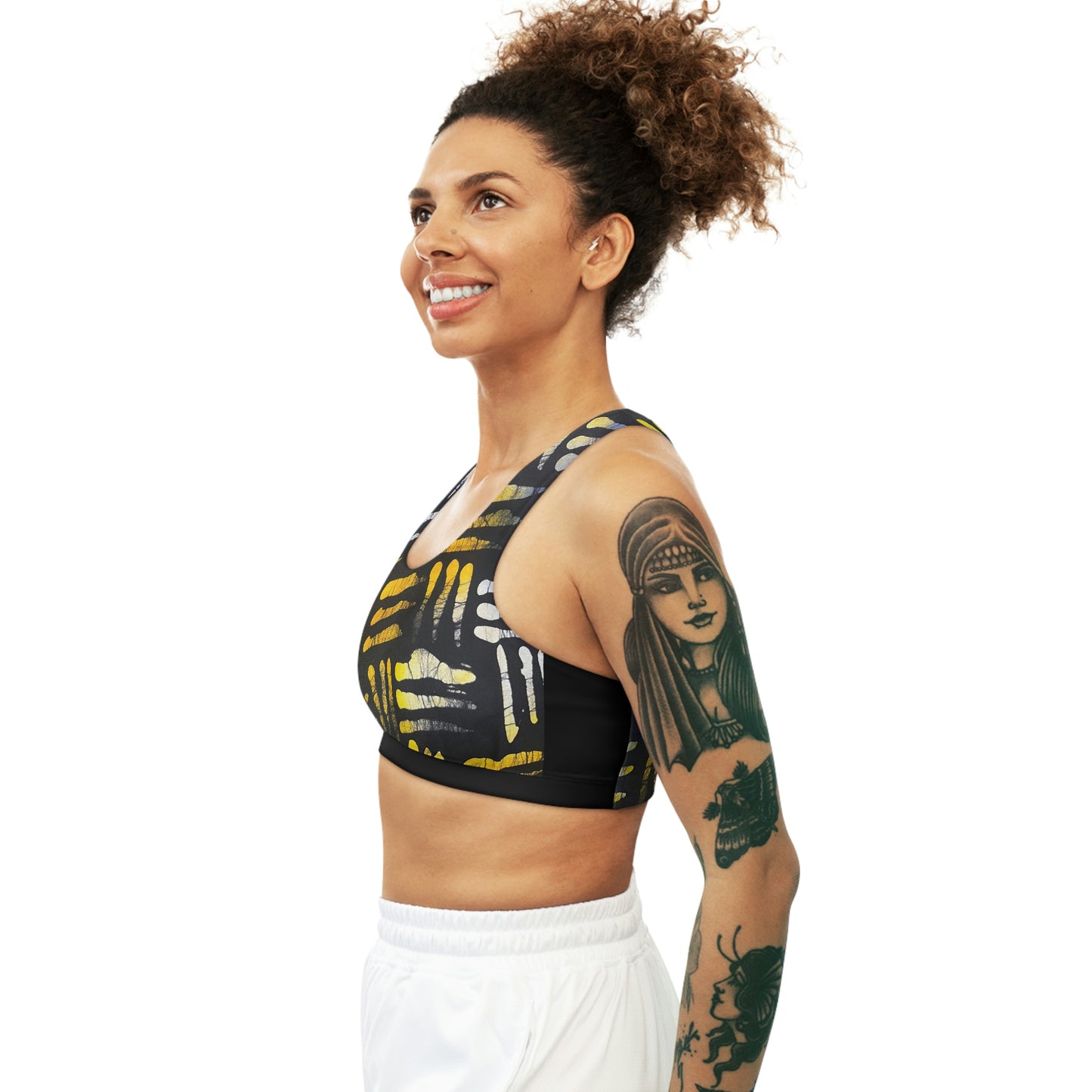 Seamless Sports Bra Batik Tribal marks