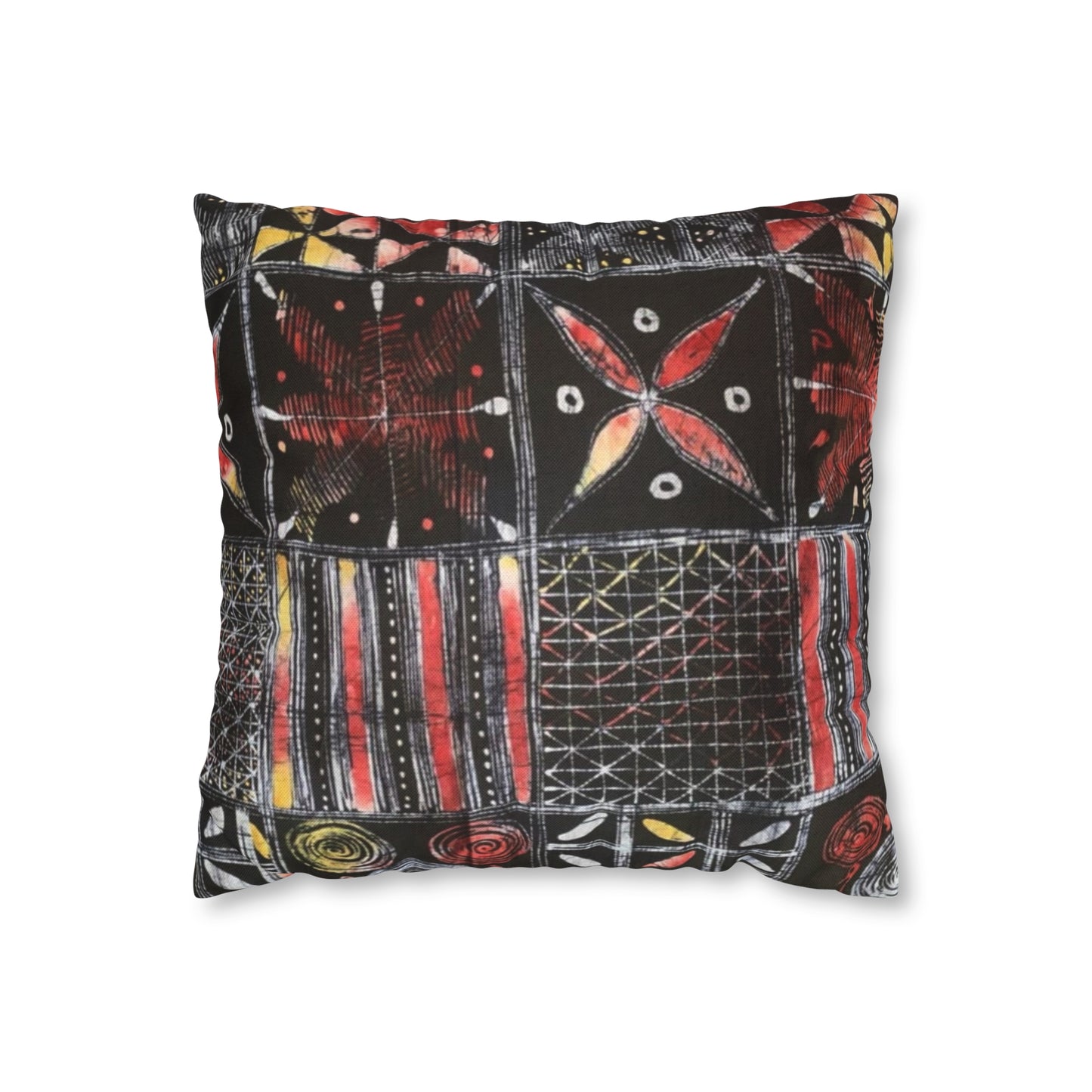 Batik Yoruba Wire  Square Pillow Case