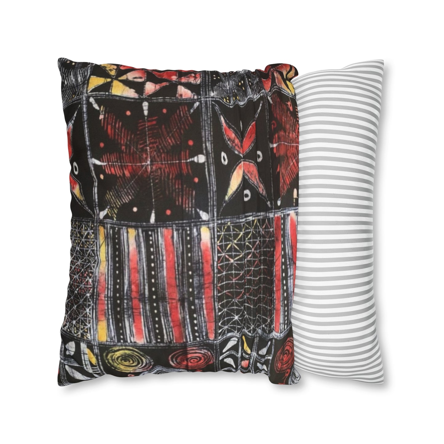 Batik Yoruba Wire  Square Pillow Case