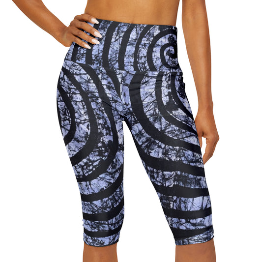 Batik Black Circle Yoga Capri Leggings