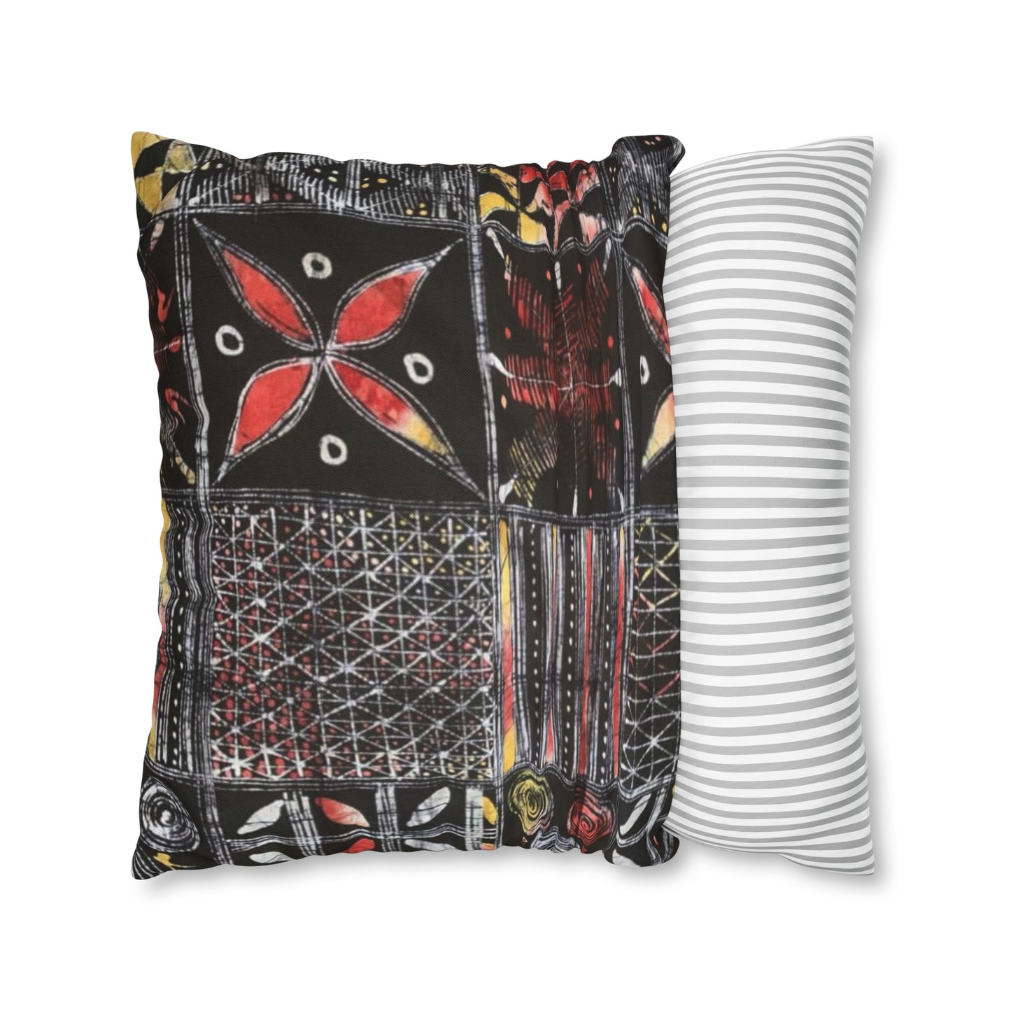 Batik Yoruba Wire  Square Pillow Case